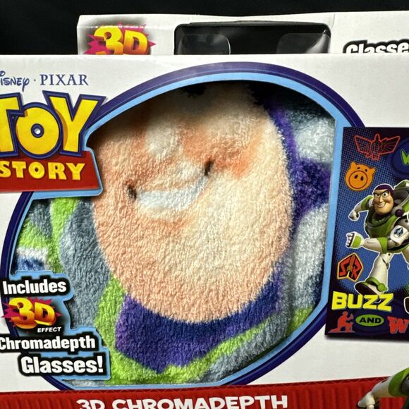 Toy Story 3D Chromadepth Micro Raschel Throw Blanket HTF Disney Pixar NEW Buzz - Picture 7 of 7